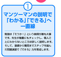 マンツーマンの説明で「わかる」「できる」へ一直線